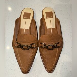 Dolce Vita Brown Mules with Gold Accent